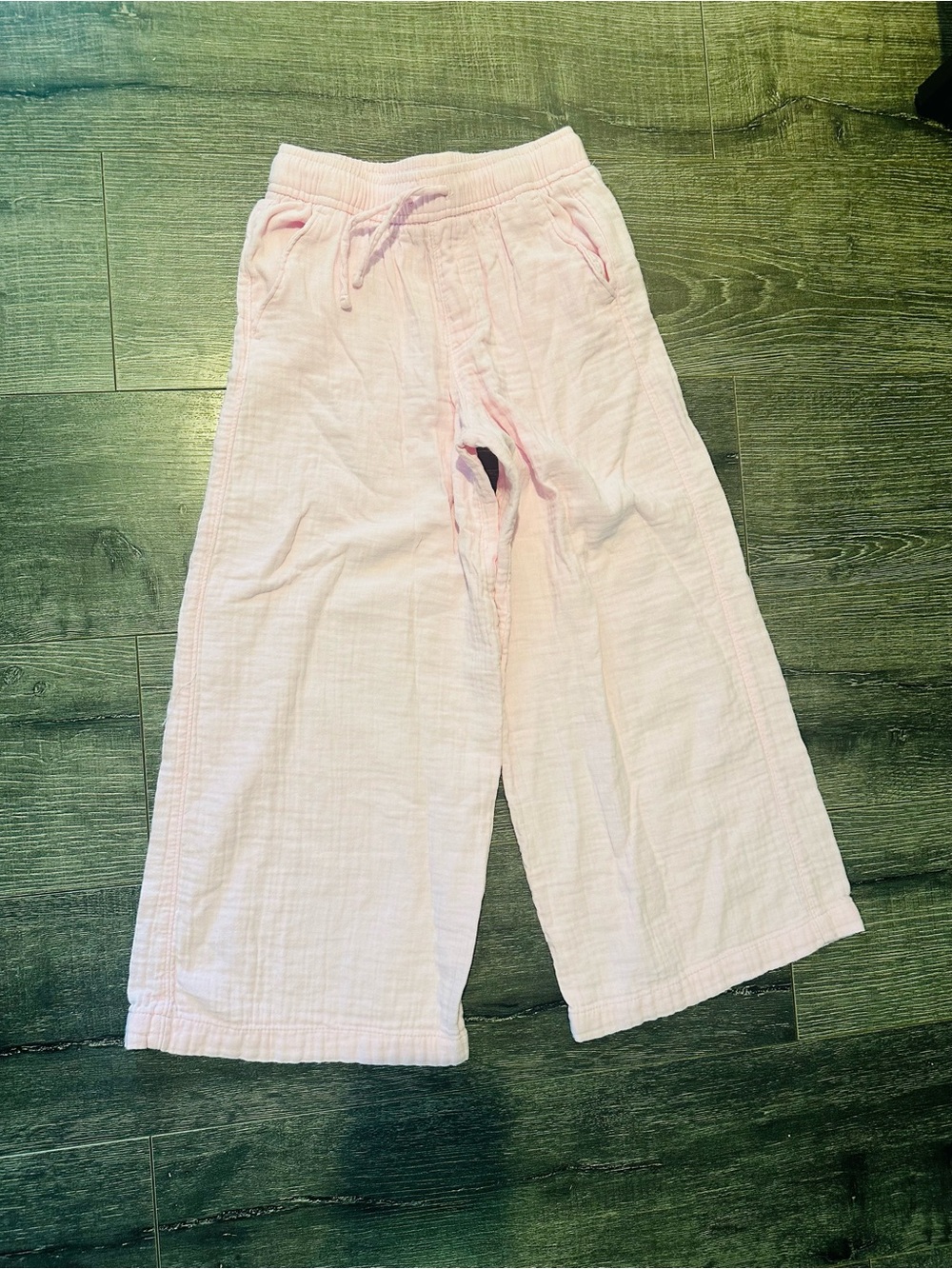 Old Navy Girls Kids Pink Wide-Leg Linen Pants
